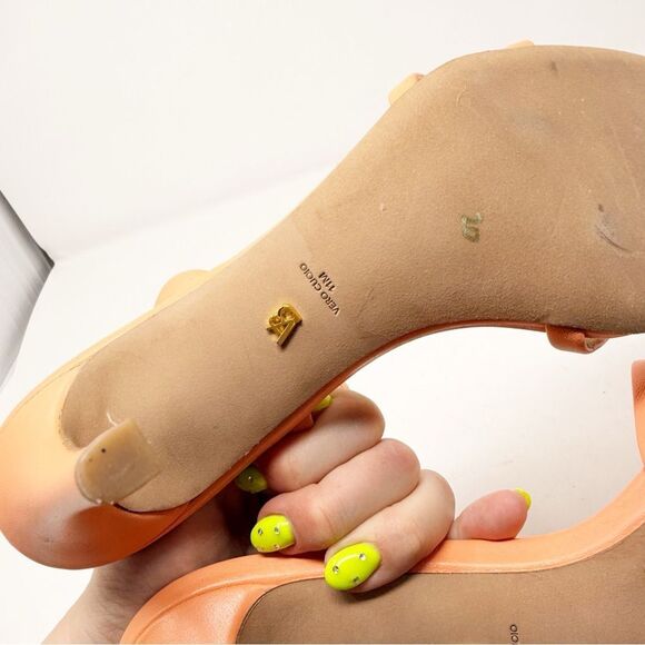 Veronica Beard Analita Orange Heel Sling Back Sandals Size 11 - Picture 7 of 7